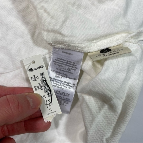 New Madewell Resourced Cotton Henley Relaxed Tee Lighthouse - Picture 5 of 8